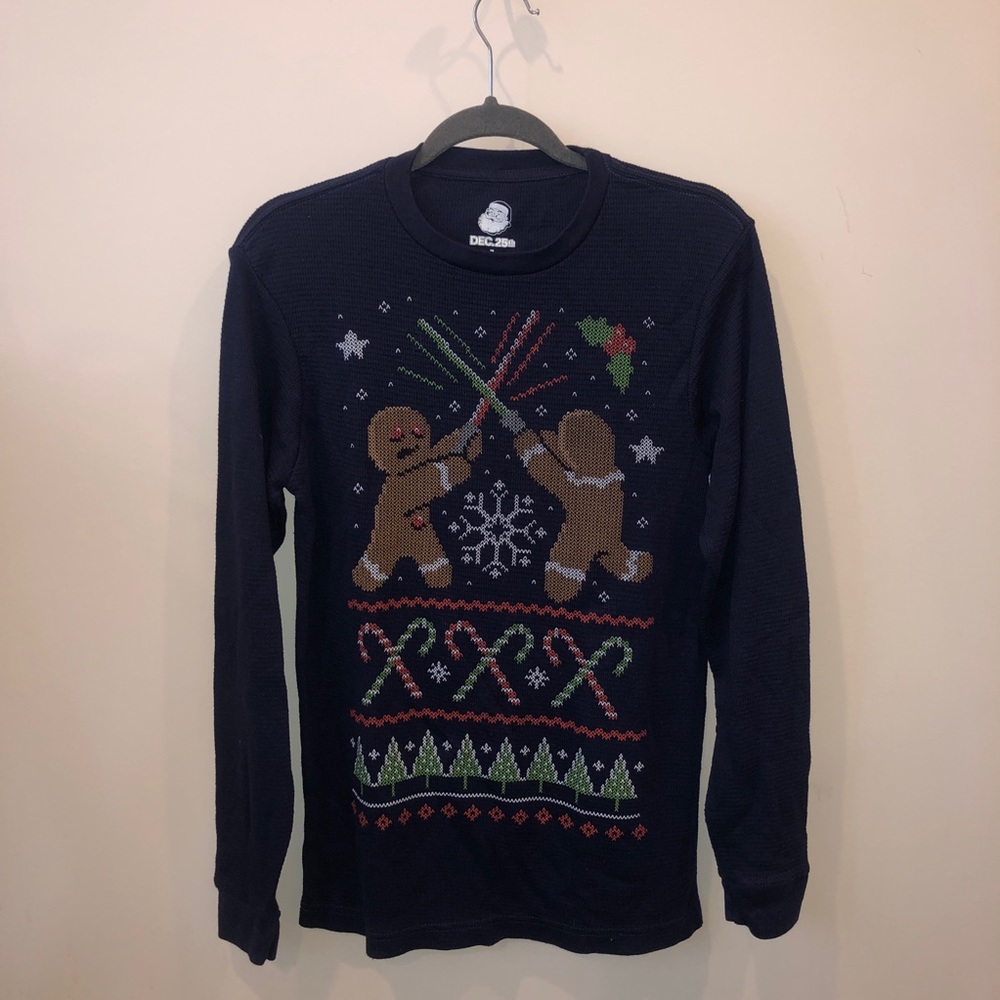 Men’s knit long sleeve Christmas shirt